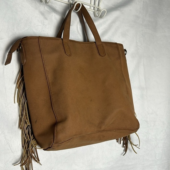 Universal Thread tan faux suede nurse with fringe - Picture 2 of 6